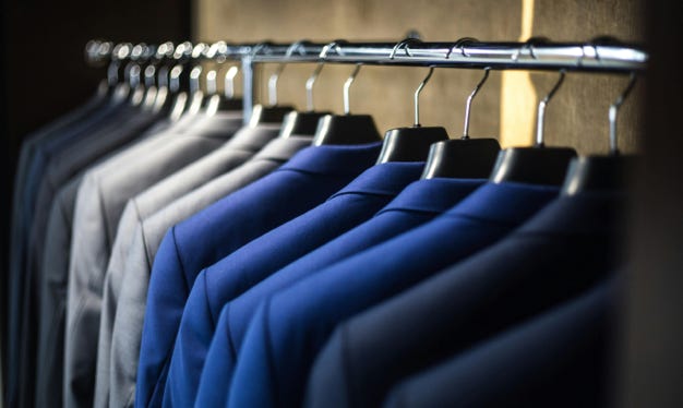 Dry Cleaned Jackets hanging on hangars